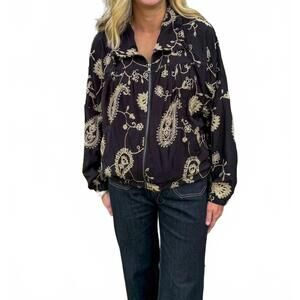 NEW TAELYNN paisley windbreaker in midnight